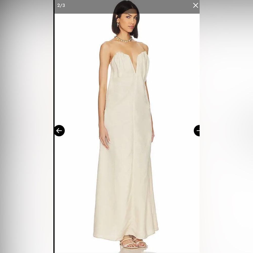 Song of Style Strapless Cream Maxi Dress
